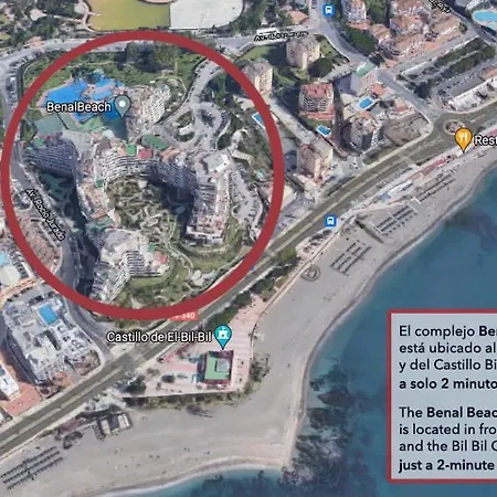 Апартаменты Benal Ii, Estudio Con Parque Acuatico Y Vistas Al Mar. Бенальмадена