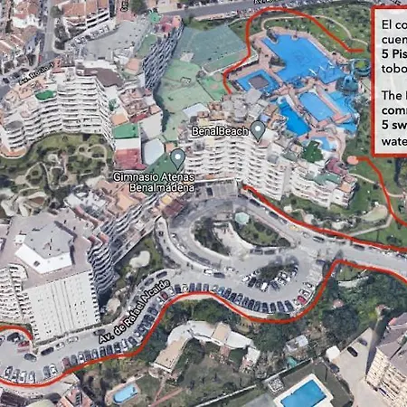 Апартаменты Benal Ii, Estudio Con Parque Acuatico Y Vistas Al Mar. Бенальмадена